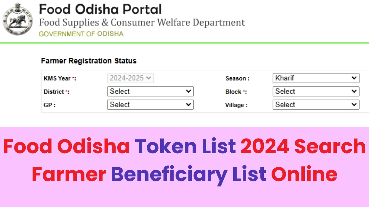 Food Odisha Token List