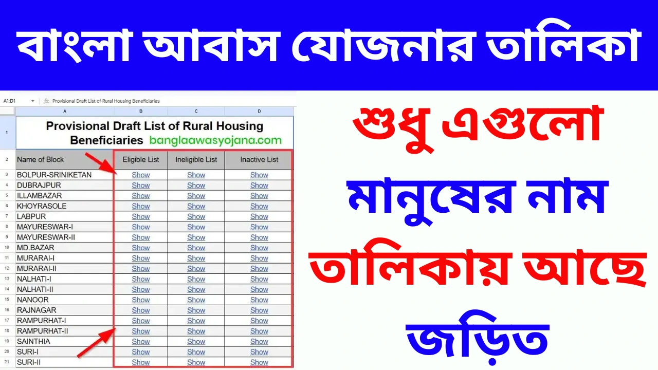 bangla awas yojana list 2025