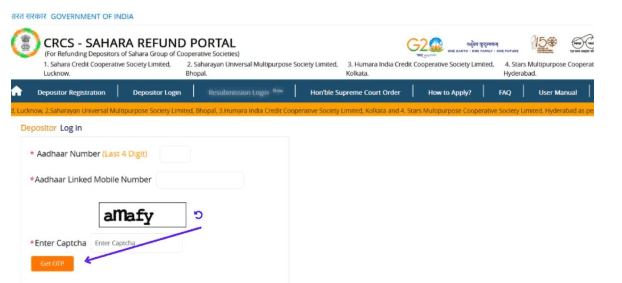 sahara india refund balance online check